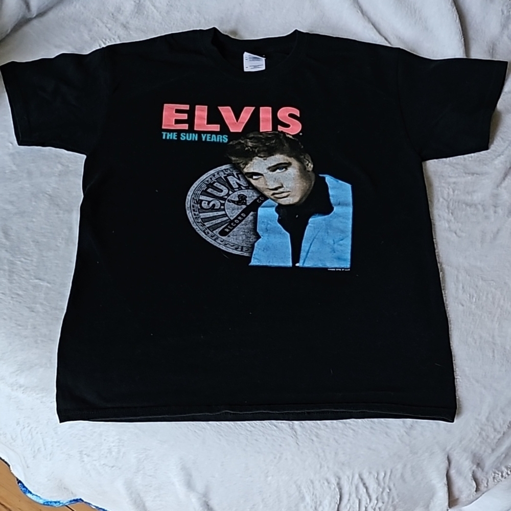 Black Elvis Graphic T-Shirt with Retro Design